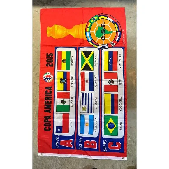 Copa América 2015 Official Banner Flag–Chile Tournament Edition-(61" W x 35" H) - Picture 1 of 1